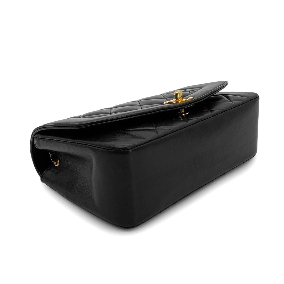 Luxury Promise Japan CHANEL VINTAGE DIANA SMALL CHAIN SHOULDER BAG BLACK LAMB SKIN 90283123