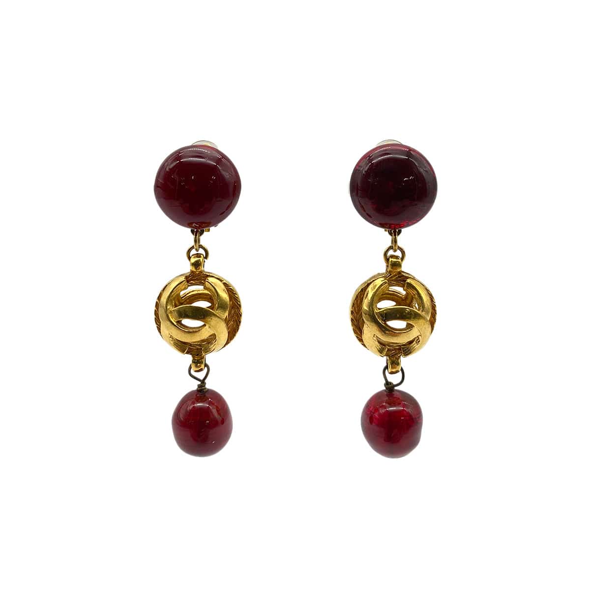 Luxury Promise Japan CHANEL VINTAGE EARRINGS COCOMARK COLOR STONE SWING ACCESSORY 90274876