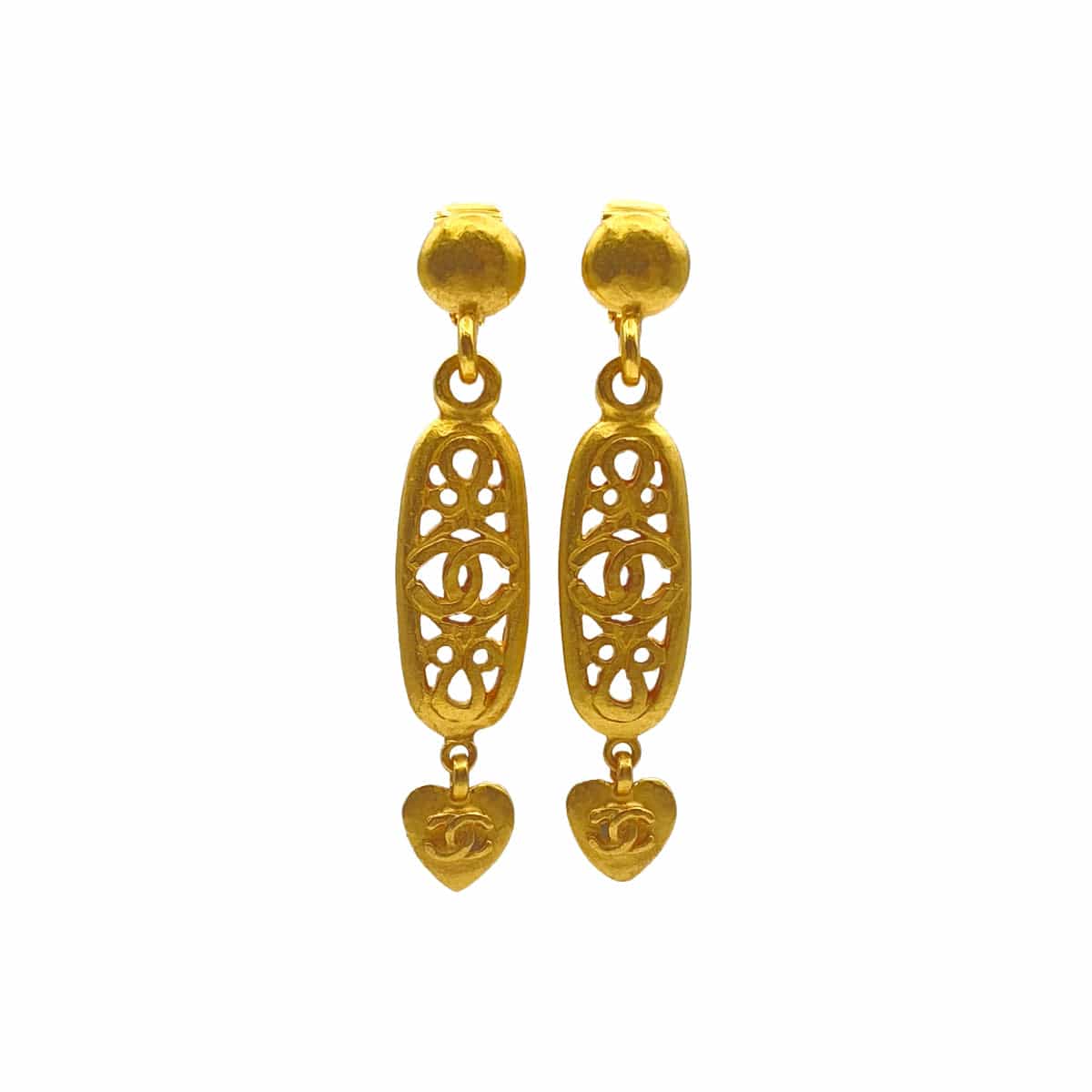 Luxury Promise Japan CHANEL VINTAGE EARRINGS COCOMARK HEART SWING ACCESSORY 95P 90271953