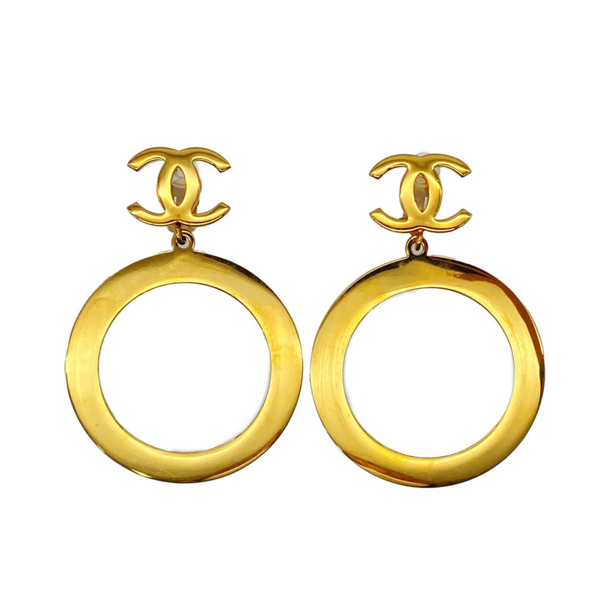 Luxury Promise Japan CHANEL VINTAGE EARRINGS COCOMARK HOOP GOLD ACCESSORY 90279704
