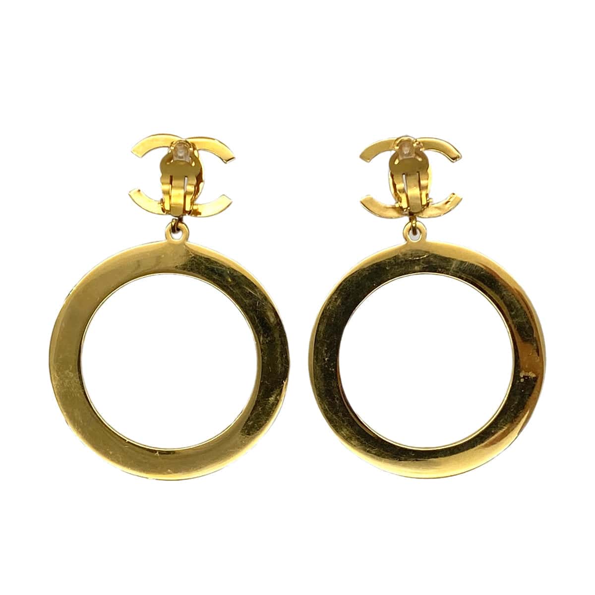 Luxury Promise Japan CHANEL VINTAGE EARRINGS COCOMARK HOOP GOLD ACCESSORY 90279704