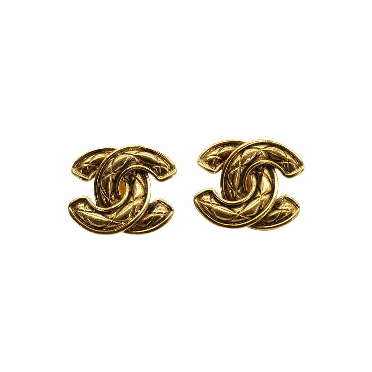 Luxury Promise Japan CHANEL VINTAGE EARRINGS COCOMARK MATELASSE GOLD ACCESSORY 90306861