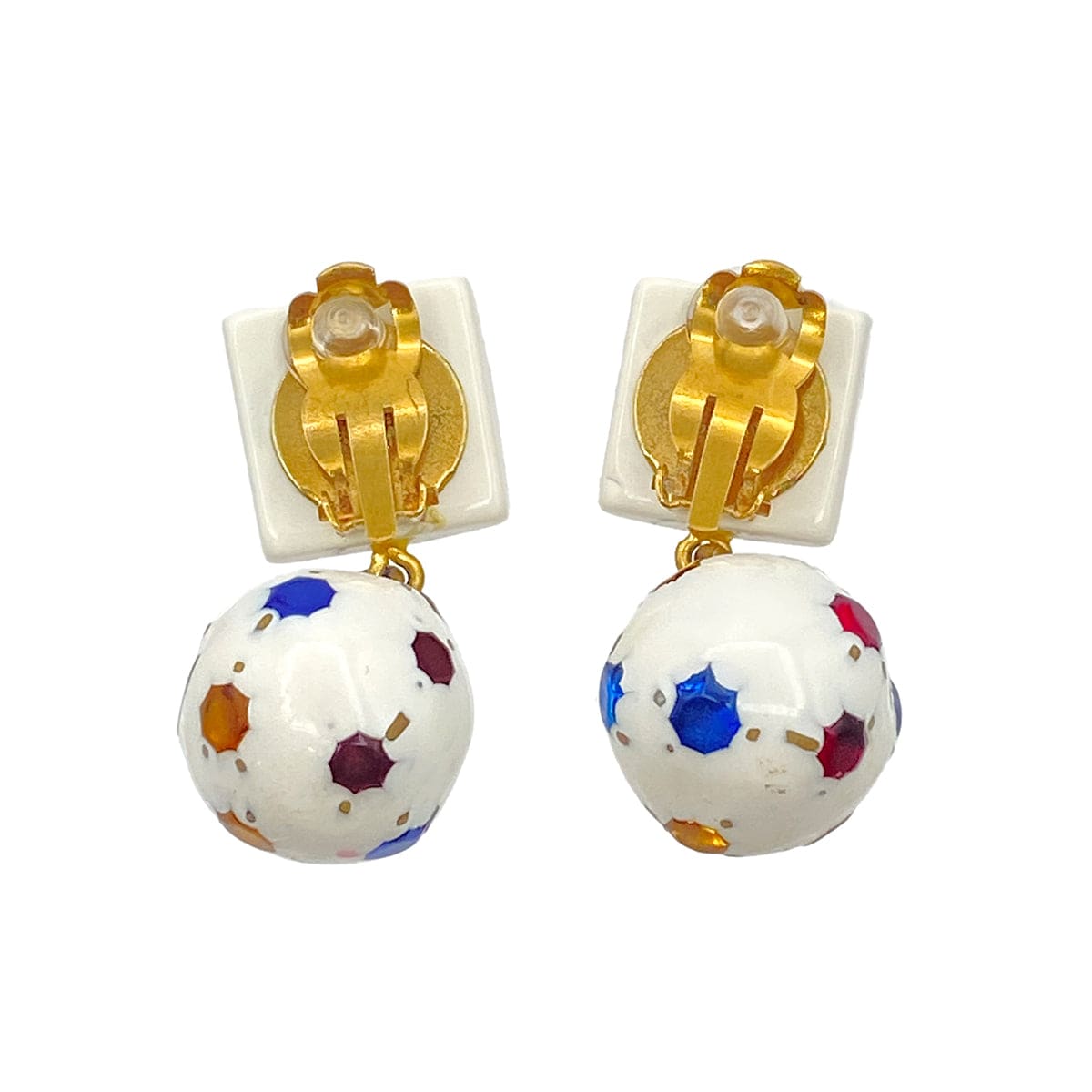 Luxury Promise Japan CHANEL VINTAGE EARRINGS COCOMARK SOCCER BALL ACCESSORY 98P 90271885
