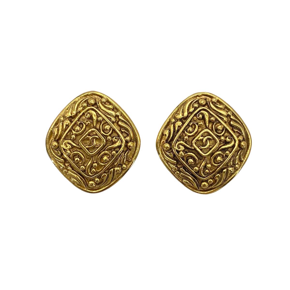 Luxury Promise Japan CHANEL VINTAGE EARRINGS COCOMARK SQUARE ACCESSORY 90272583