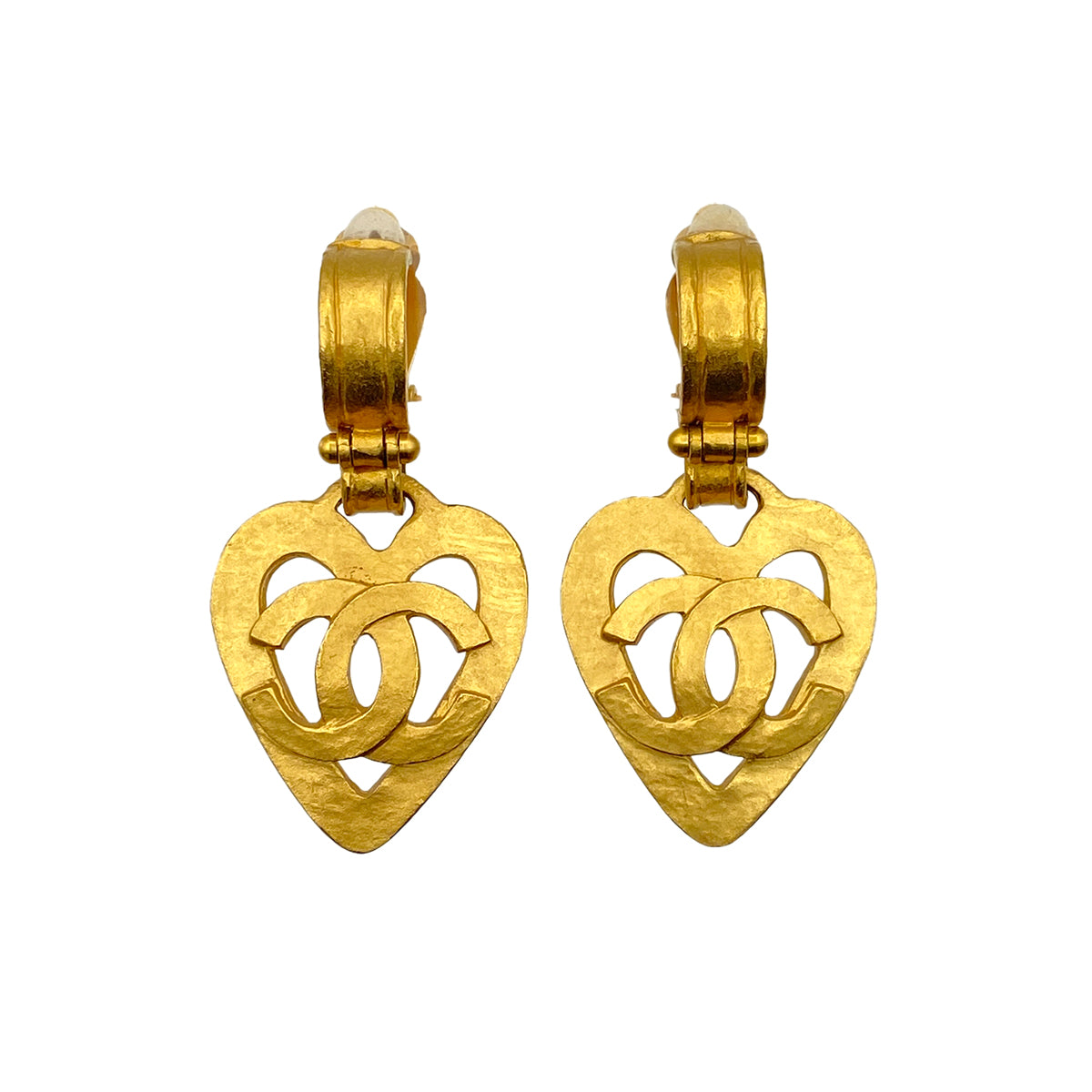 Luxury Promise Japan CHANEL VINTAGE EARRINGS HEART COCOMARK ACCESSORY 95P 90271278