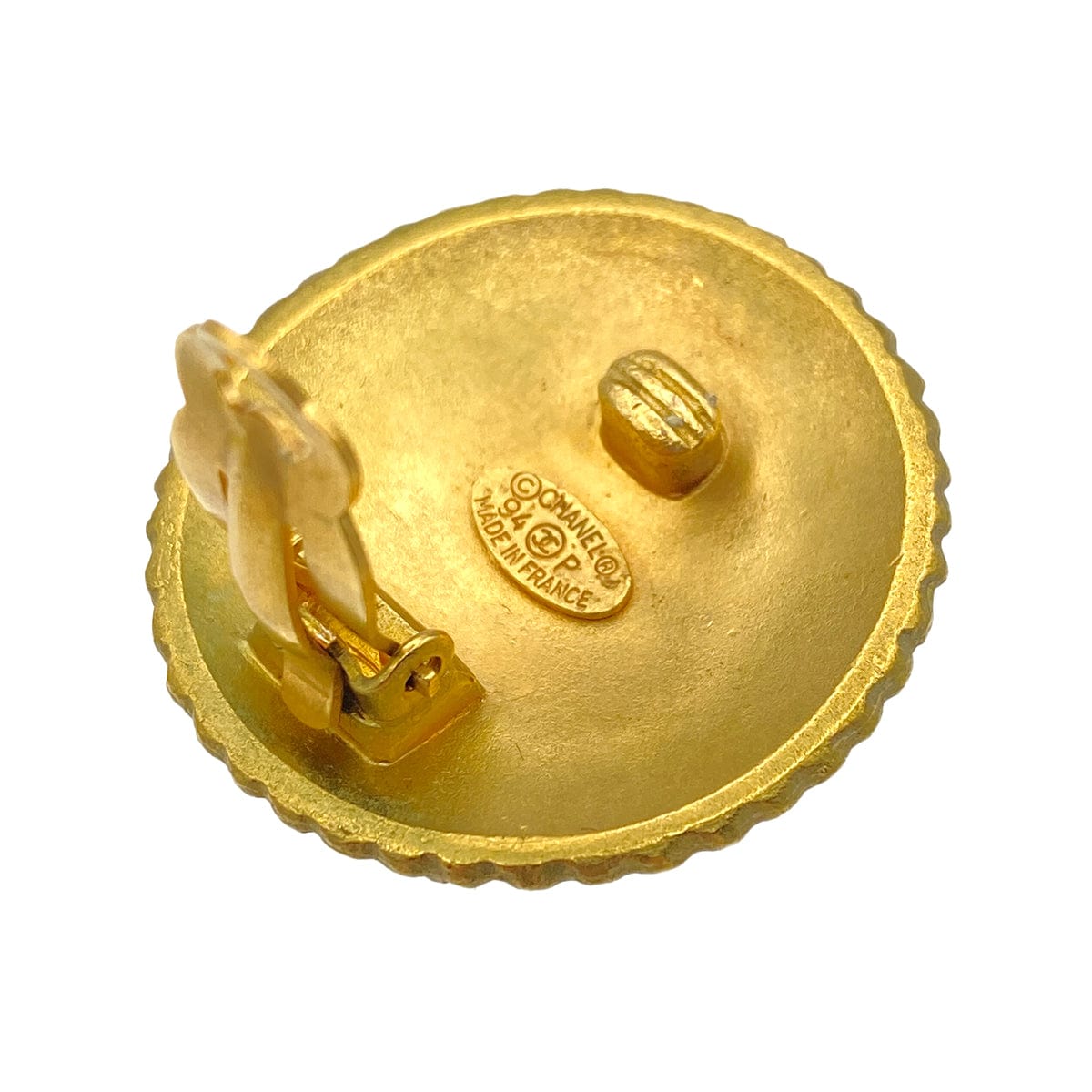 Luxury Promise Japan CHANEL VINTAGE EARRINGS LOGO ROUND ACCESSORY 94P 90271741