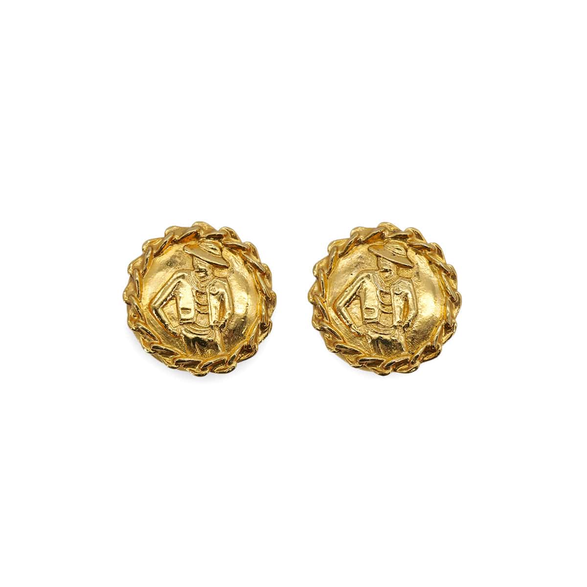 Luxury Promise Japan CHANEL VINTAGE EARRINGS ROUND MADEMOISELLE GOLD ACCESSORY 90307873