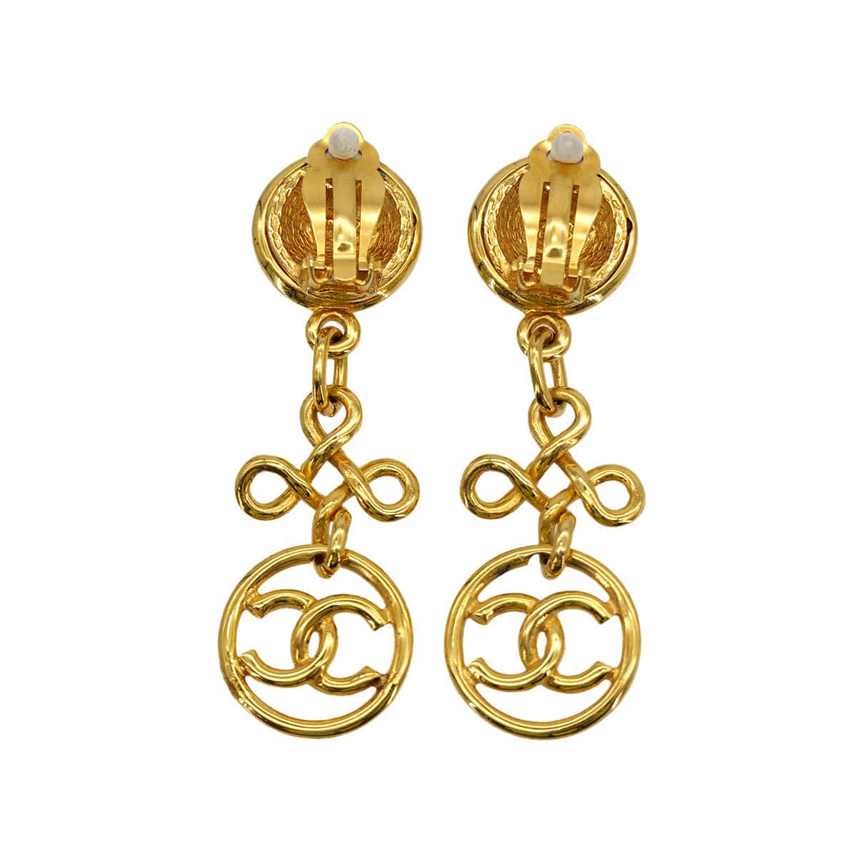 Luxury Promise Japan CHANEL VINTAGE EARRINGS SWING COCOMARK GOLD 93P ACCESSORY 90309005