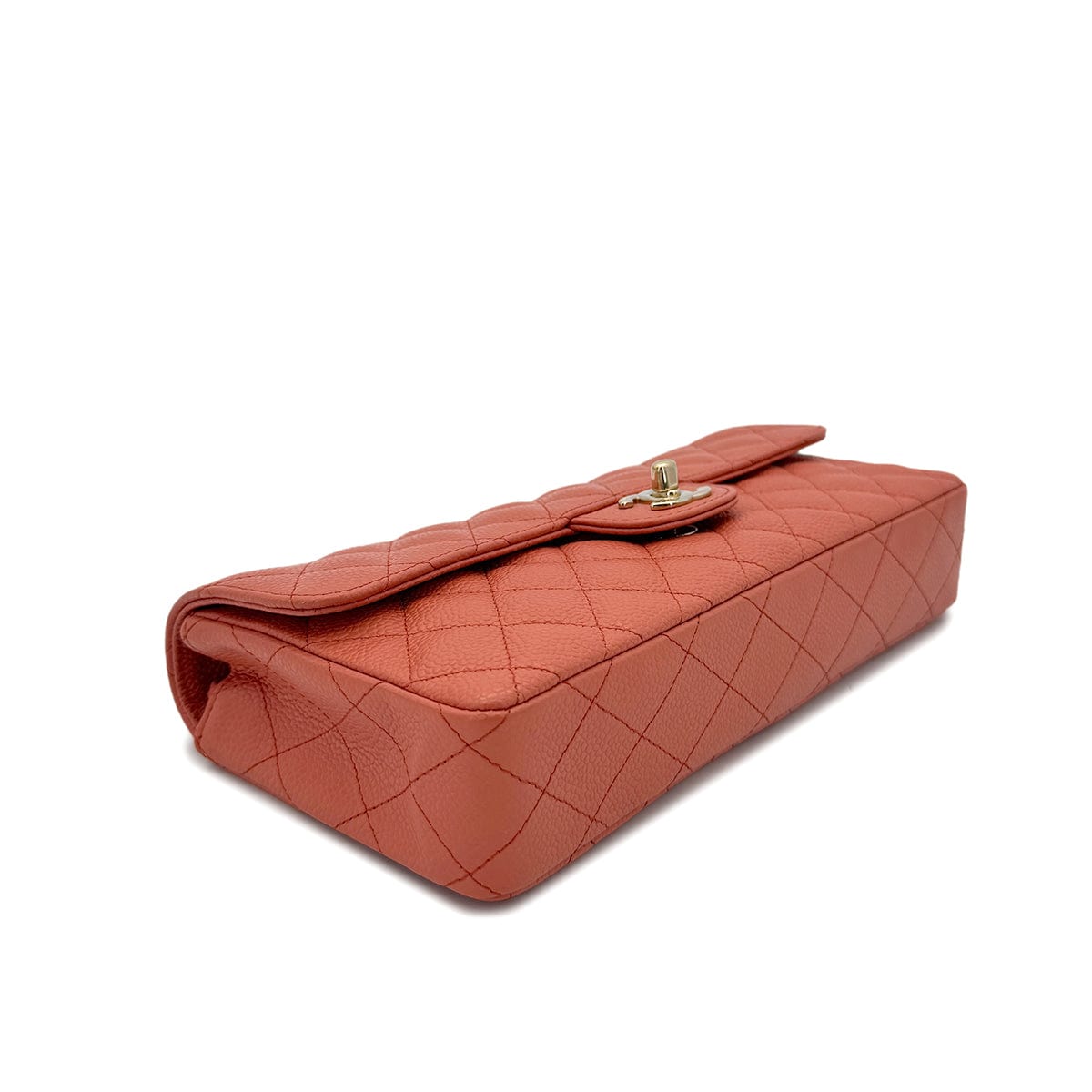 Luxury Promise Japan CHANEL VINTAGE EAST WEST CHAIN SHOULDER BAG ORANGE CAVIAR SKIN 90293302