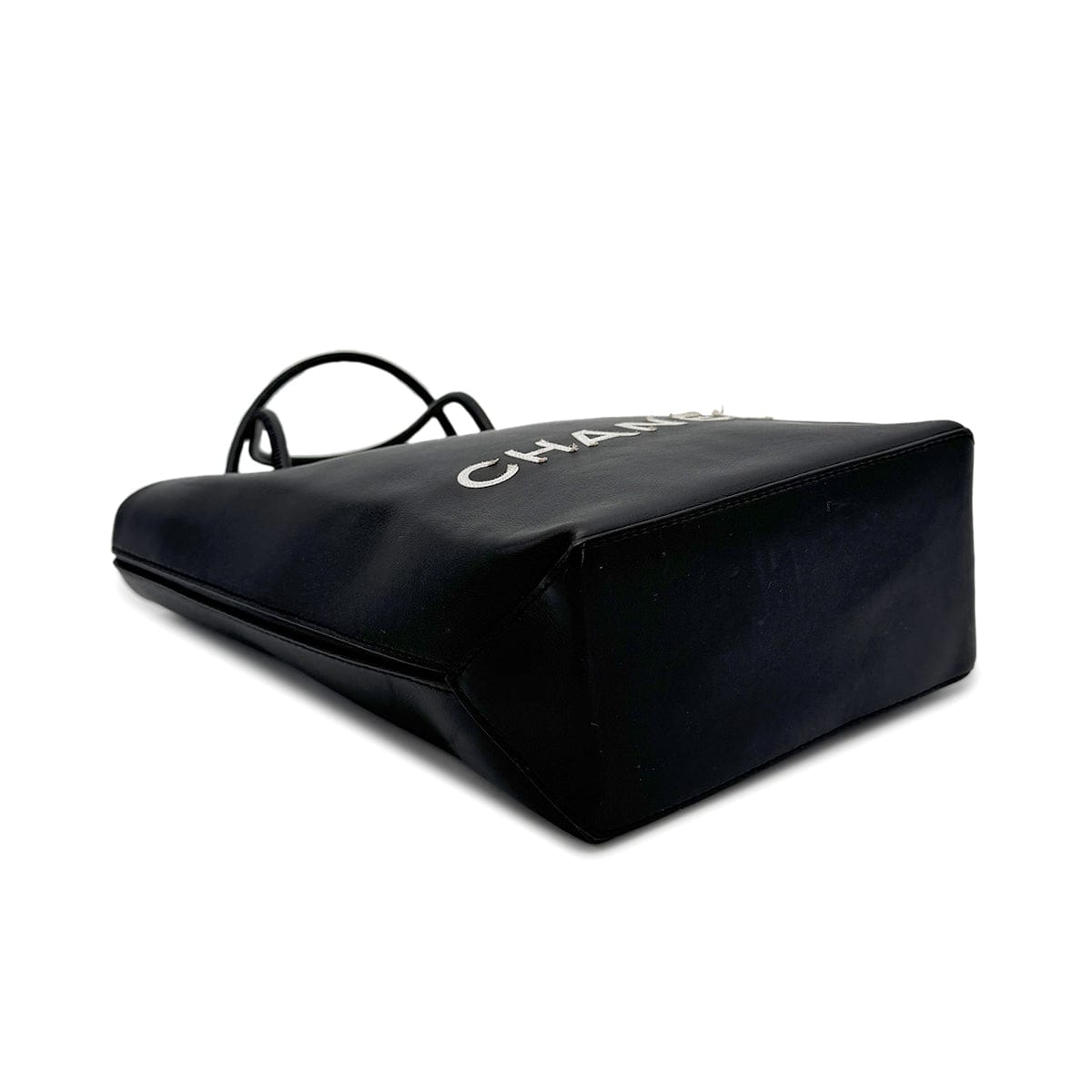 Luxury Promise Japan CHANEL VINTAGE ESSENTIAL TOTE BAG BLACK CALF LEATHER 90272526