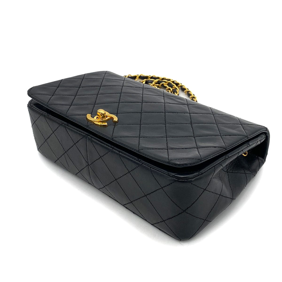 Luxury Promise Japan CHANEL VINTAGE FULL FLAP CHAIN SHOULDER BAG BLACK LAMB SKIN 90256453