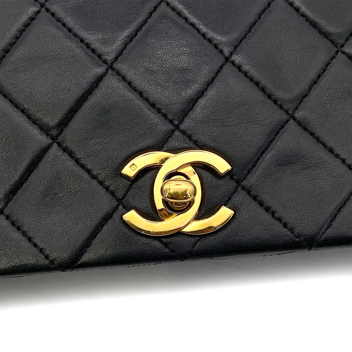 Luxury Promise Japan CHANEL VINTAGE FULL FLAP CHAIN SHOULDER BAG BLACK LAMB SKIN 90256453