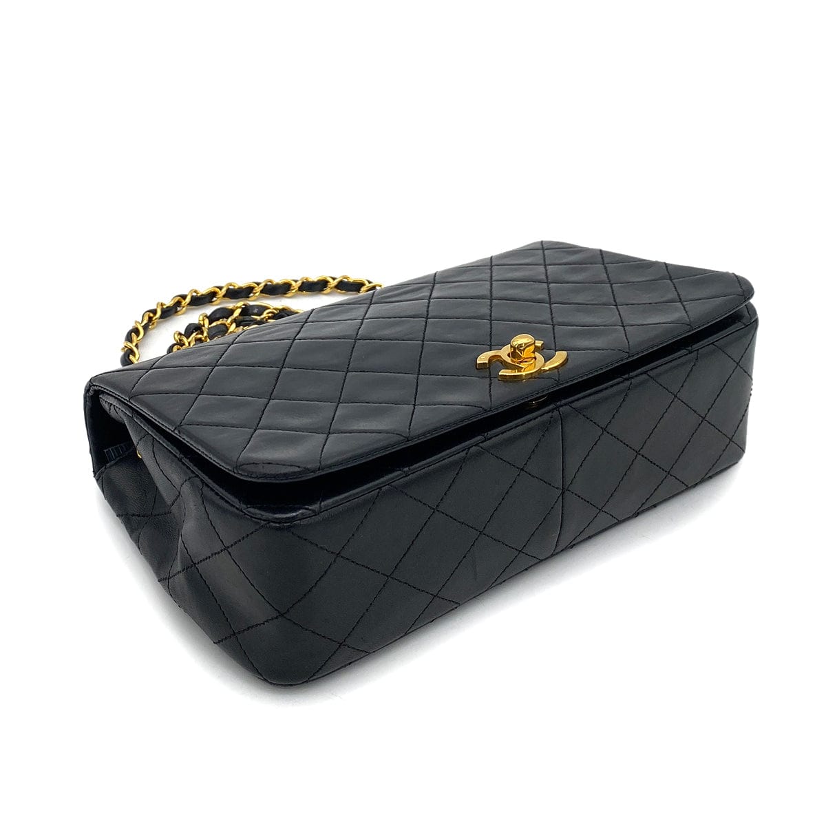 Luxury Promise Japan CHANEL VINTAGE FULL FLAP CHAIN SHOULDER BAG BLACK LAMB SKIN 90256453