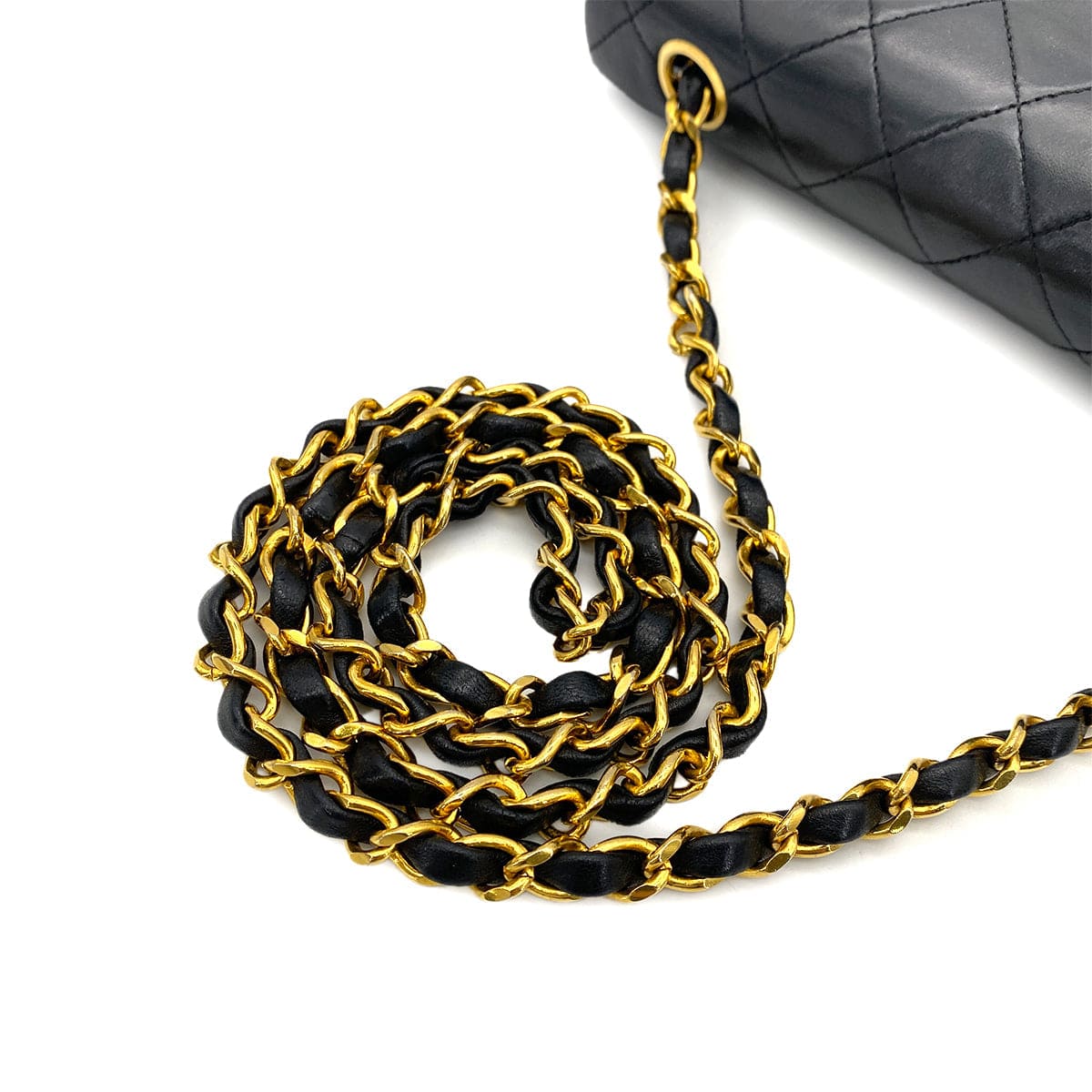Luxury Promise Japan CHANEL VINTAGE FULL FLAP CHAIN SHOULDER BAG BLACK LAMB SKIN 90256453