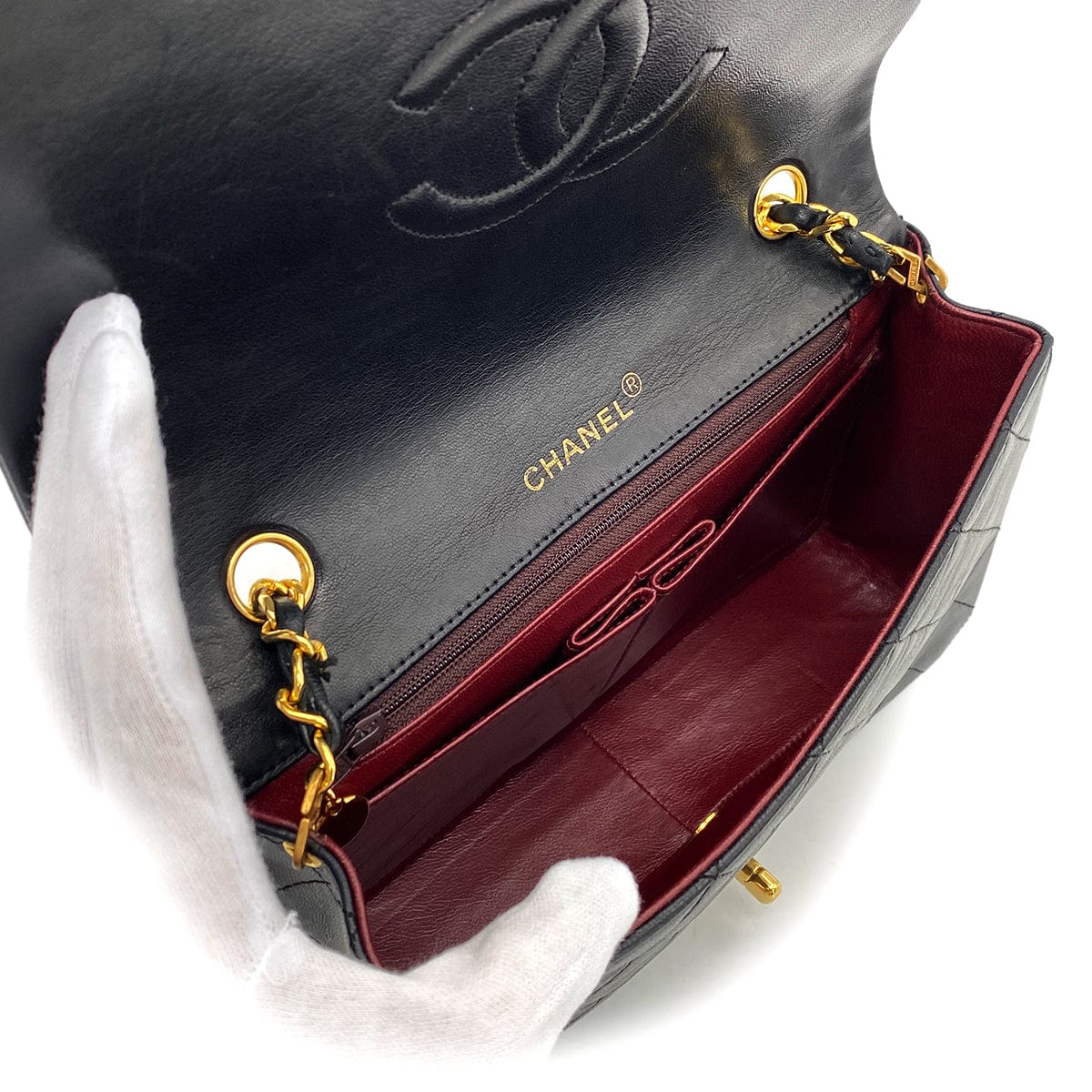 Luxury Promise Japan CHANEL VINTAGE FULL FLAP CHAIN SHOULDER BAG BLACK LAMB SKIN 90269118