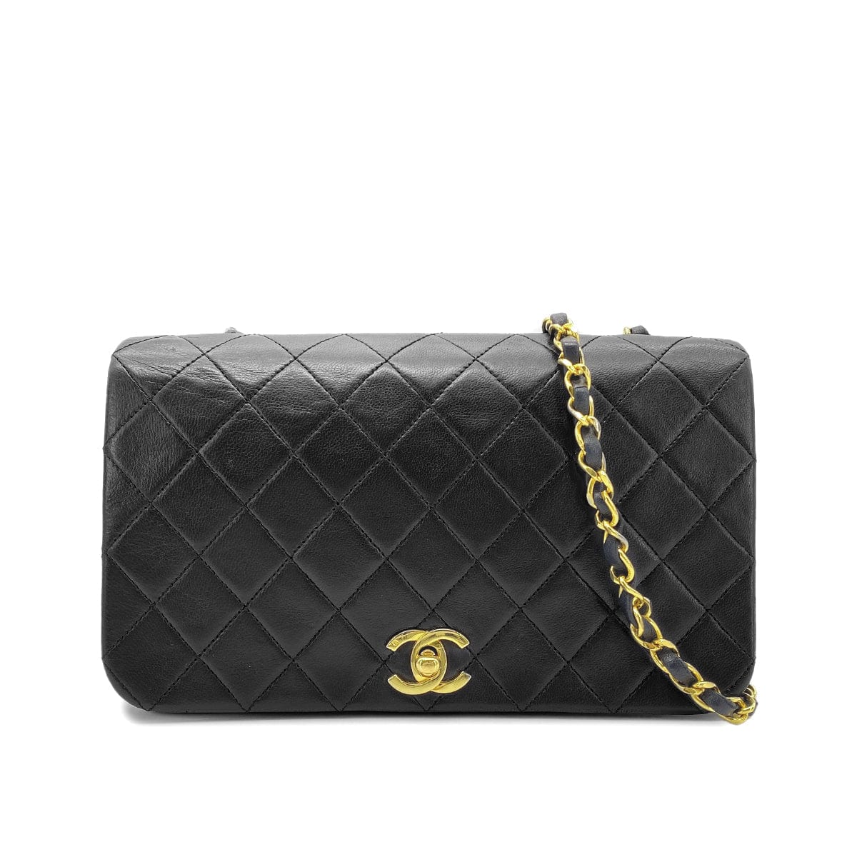 Luxury Promise Japan CHANEL VINTAGE FULL FLAP CHAIN SHOULDER BAG BLACK LAMB SKIN 90269118
