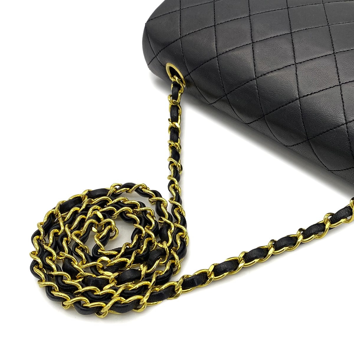 Luxury Promise Japan CHANEL VINTAGE FULL FLAP CHAIN SHOULDER BAG BLACK LAMB SKIN 90269118