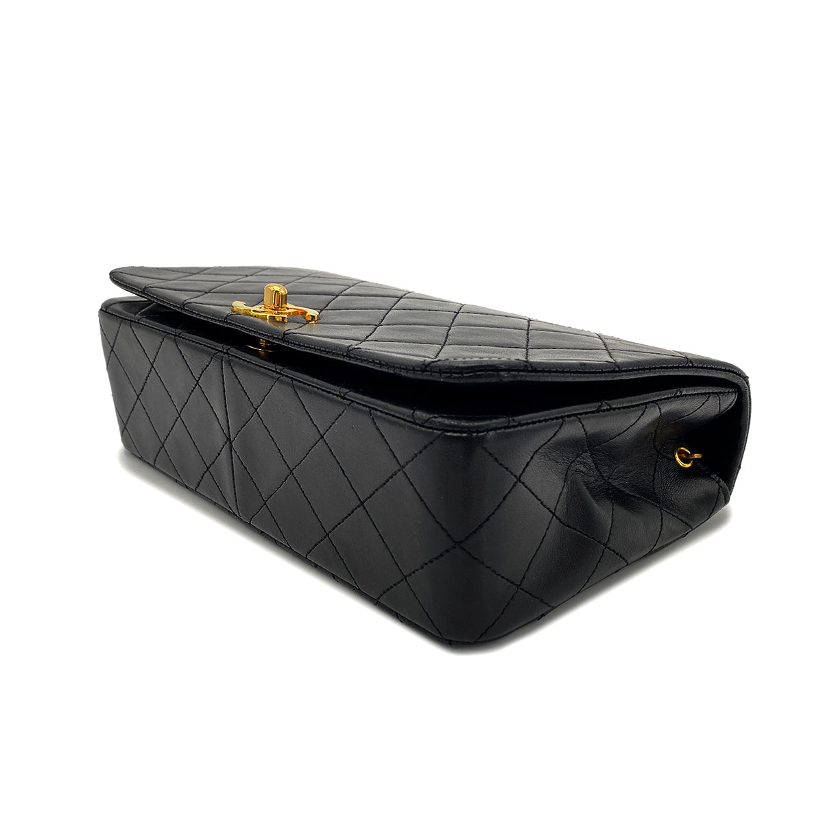 Luxury Promise Japan CHANEL VINTAGE FULL FLAP CHAIN SHOULDER BAG BLACK LAMB SKIN 90269118