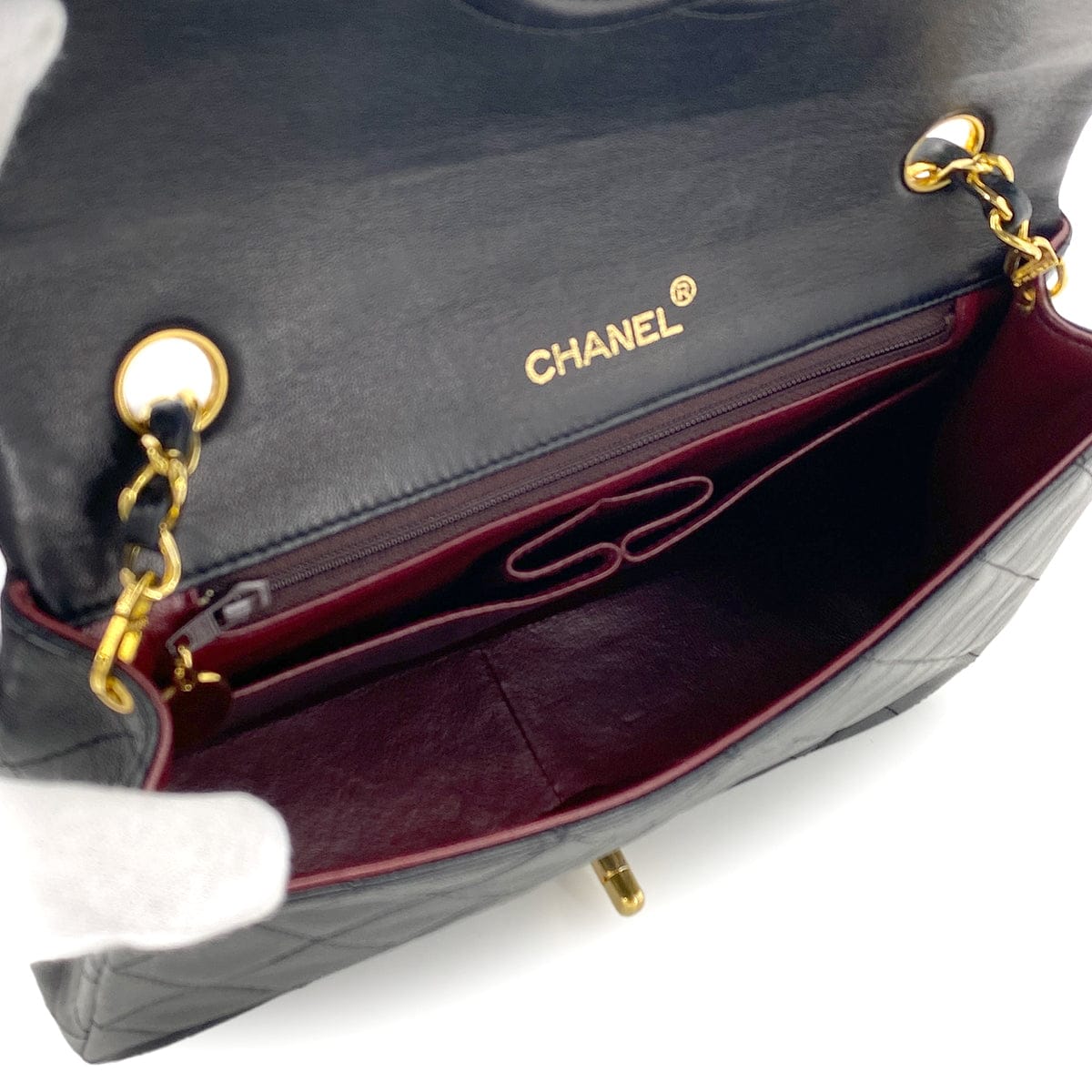 Luxury Promise Japan CHANEL VINTAGE FULL FLAP CHAIN SHOULDER BAG BLACK LAMB SKIN 90275036