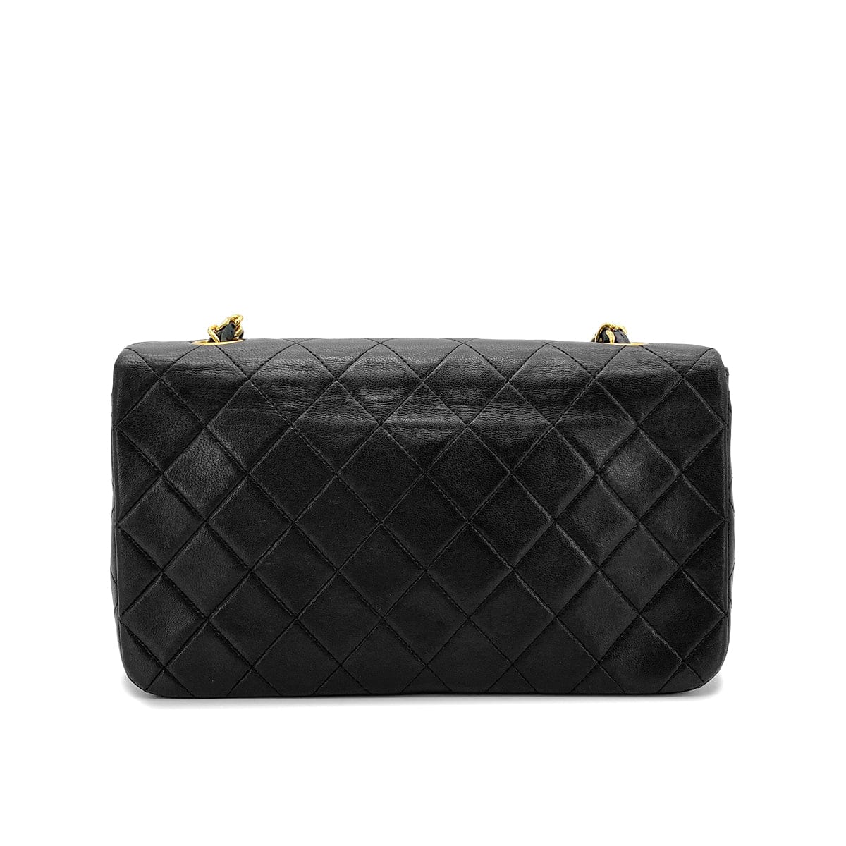 Luxury Promise Japan CHANEL VINTAGE FULL FLAP CHAIN SHOULDER BAG BLACK LAMB SKIN 90275036
