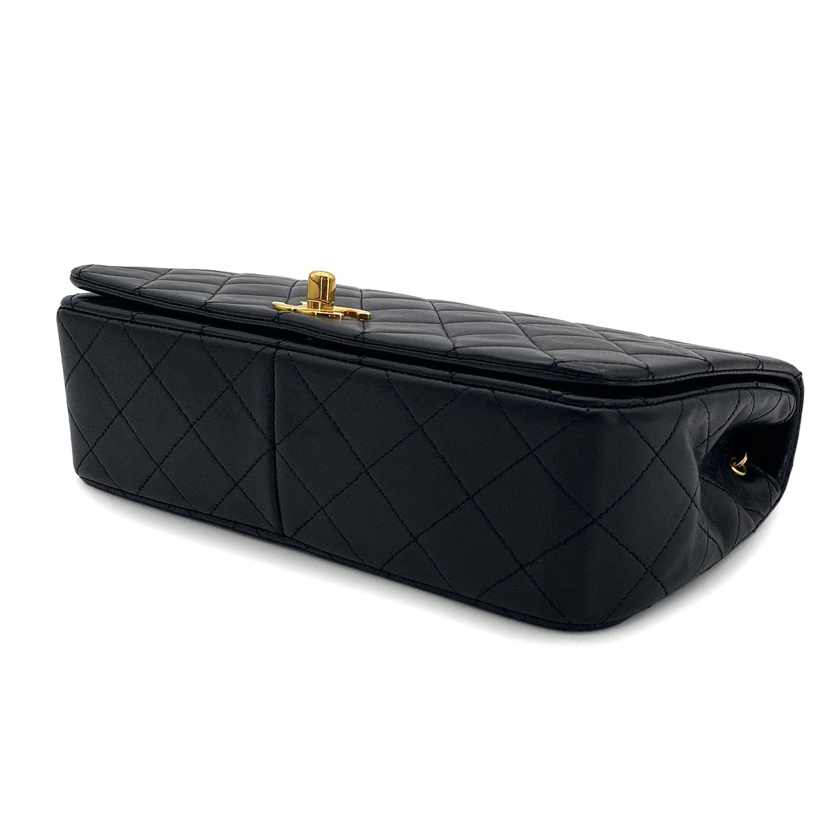 Luxury Promise Japan CHANEL VINTAGE FULL FLAP CHAIN SHOULDER BAG BLACK LAMB SKIN 90301010