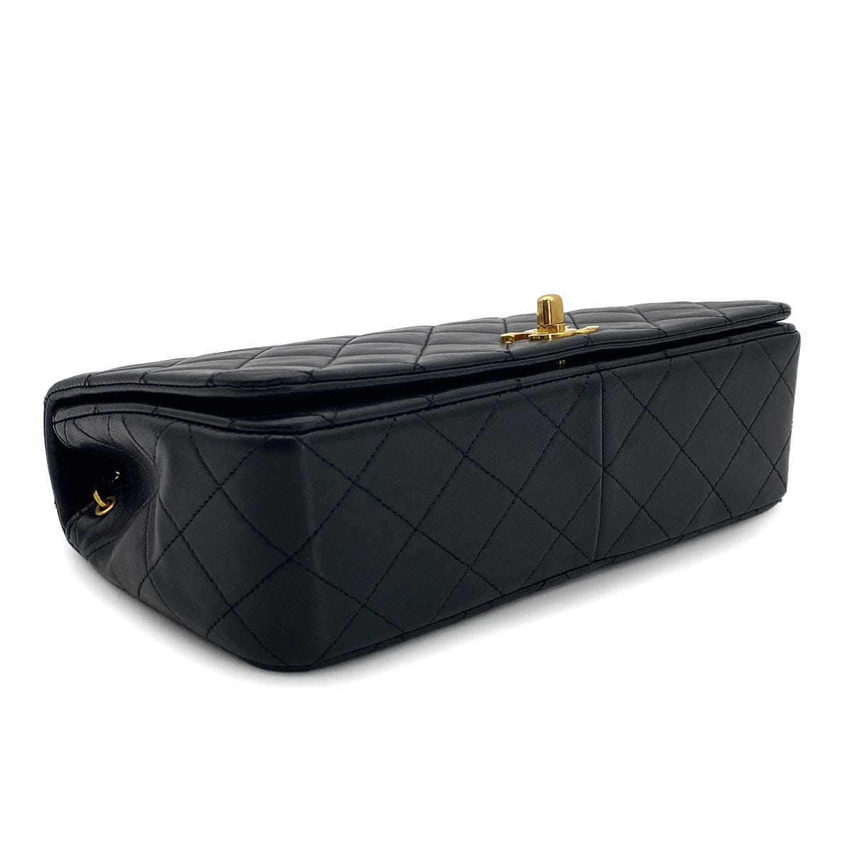 Luxury Promise Japan CHANEL VINTAGE FULL FLAP CHAIN SHOULDER BAG BLACK LAMB SKIN 90301010