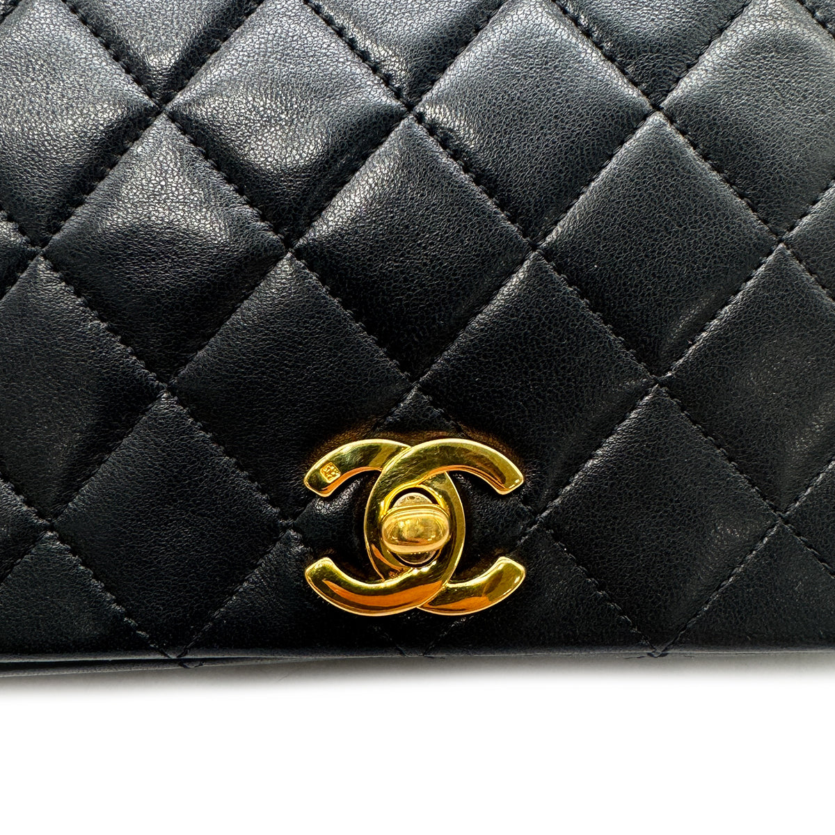 Luxury Promise Japan CHANEL VINTAGE FULL FLAP CHAIN SHOULDER BAG BLACK LAMB SKIN 90302899