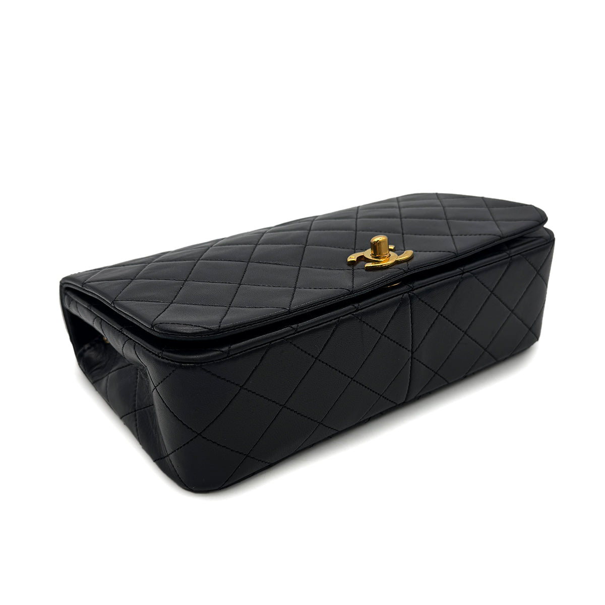 Luxury Promise Japan CHANEL VINTAGE FULL FLAP CHAIN SHOULDER BAG BLACK LAMB SKIN 90302899