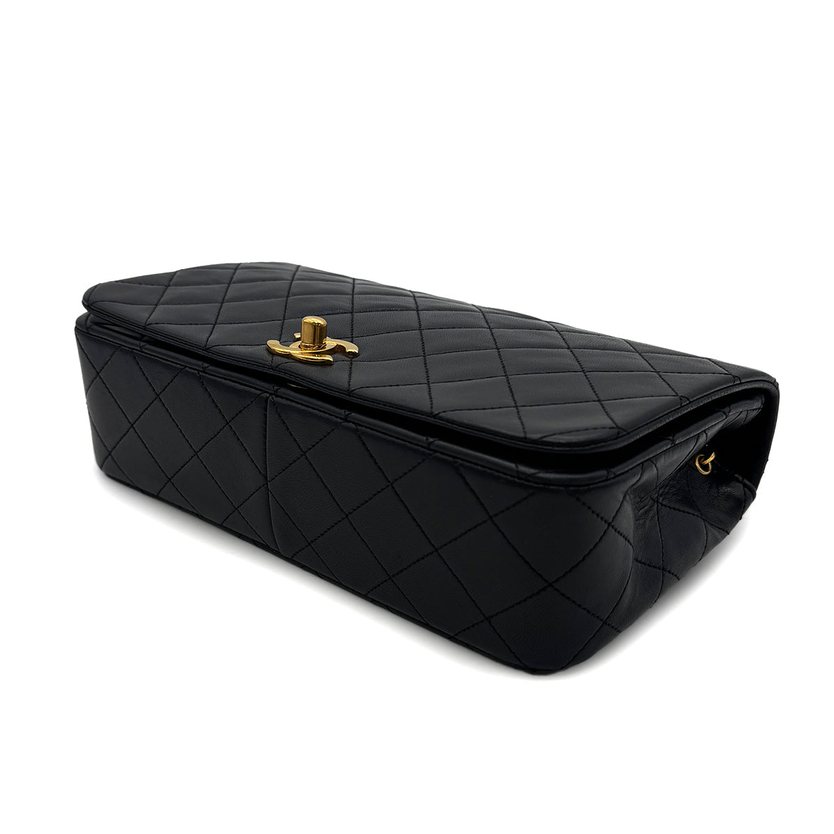 Luxury Promise Japan CHANEL VINTAGE FULL FLAP CHAIN SHOULDER BAG BLACK LAMB SKIN 90302899