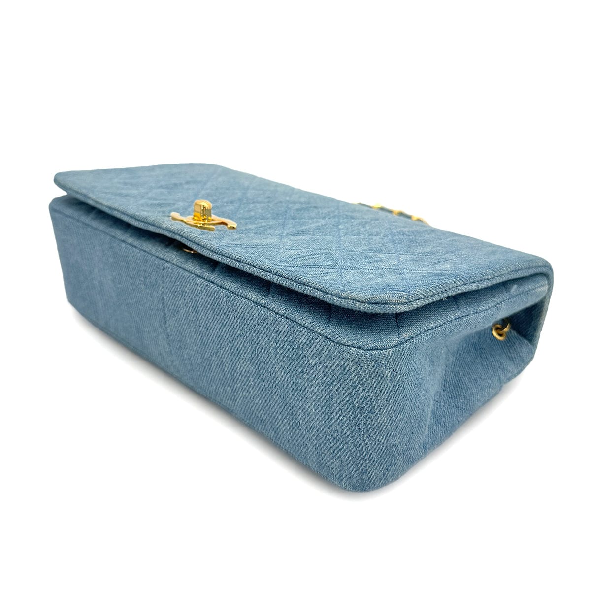 Luxury Promise Japan CHANEL VINTAGE FULL FLAP CHAIN SHOULDER BAG BLUE DENIM 90308202