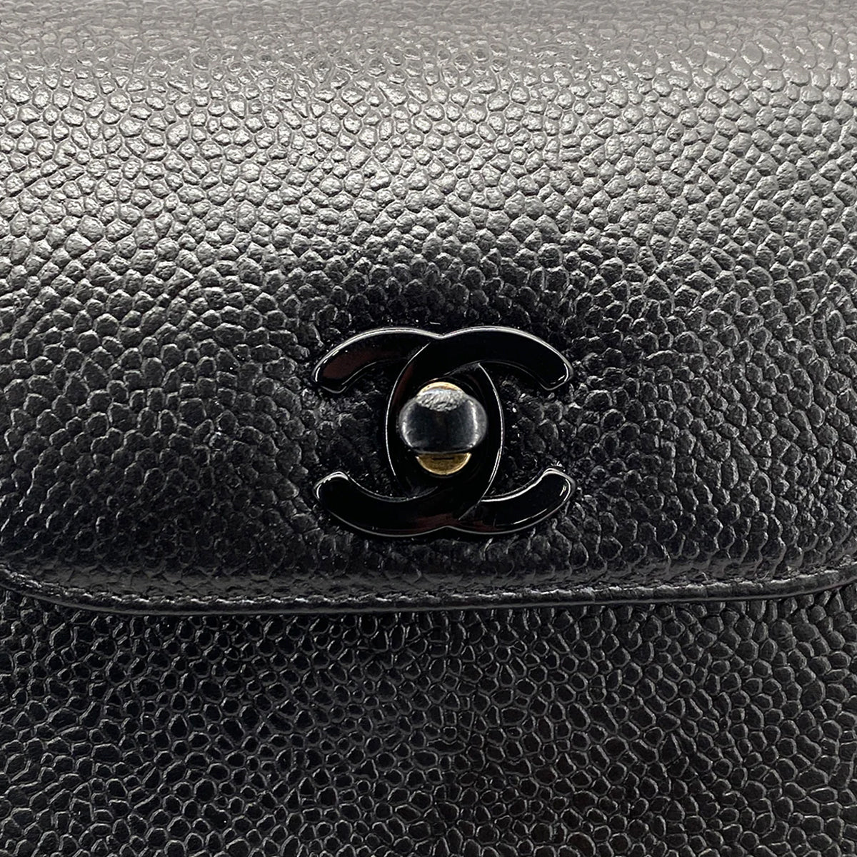 Luxury Promise Japan CHANEL VINTAGE HAND BAG BLACK CAVIAR SKIN 90260189