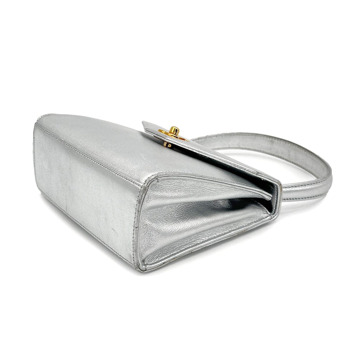 Luxury Promise Japan CHANEL VINTAGE HAND BAG SILVER LAMB SKIN 90275605