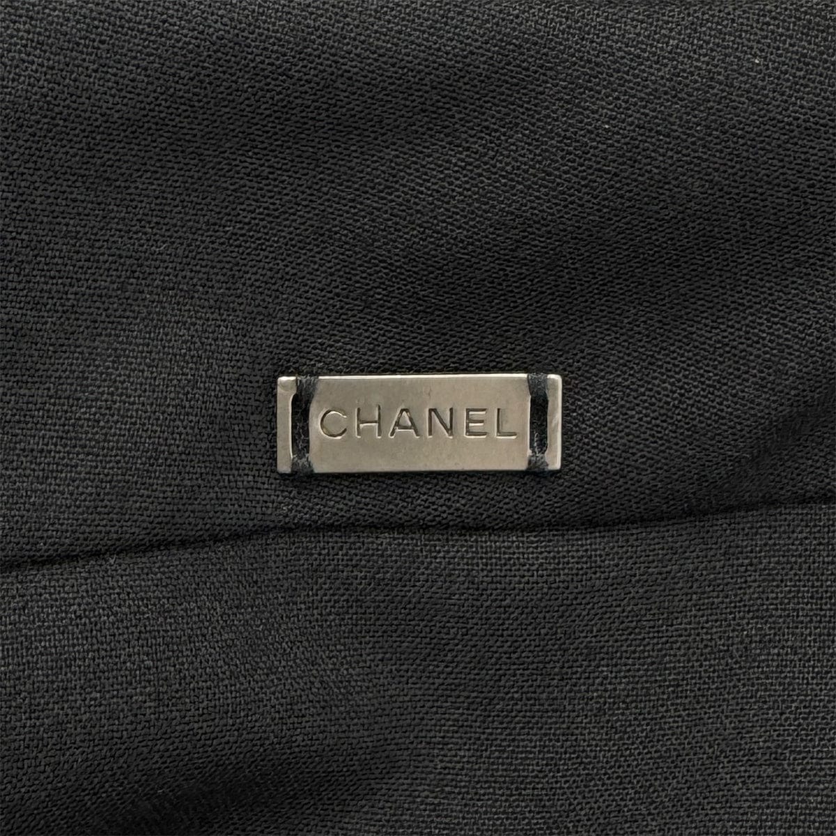 Luxury Promise Japan CHANEL VINTAGE JACKET PANTS SET BLACK WOOL 40 99A RTW 90286201