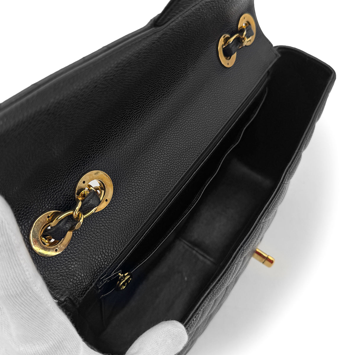 Luxury Promise Japan CHANEL VINTAGE JUMBO MATELASSE 30 CHAIN SHOULDER BAG BLACK CAVIAR SKIN 90289065