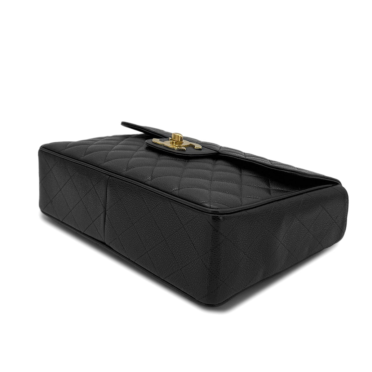 Luxury Promise Japan CHANEL VINTAGE JUMBO MATELASSE 30 CHAIN SHOULDER BAG BLACK CAVIAR SKIN 90289065