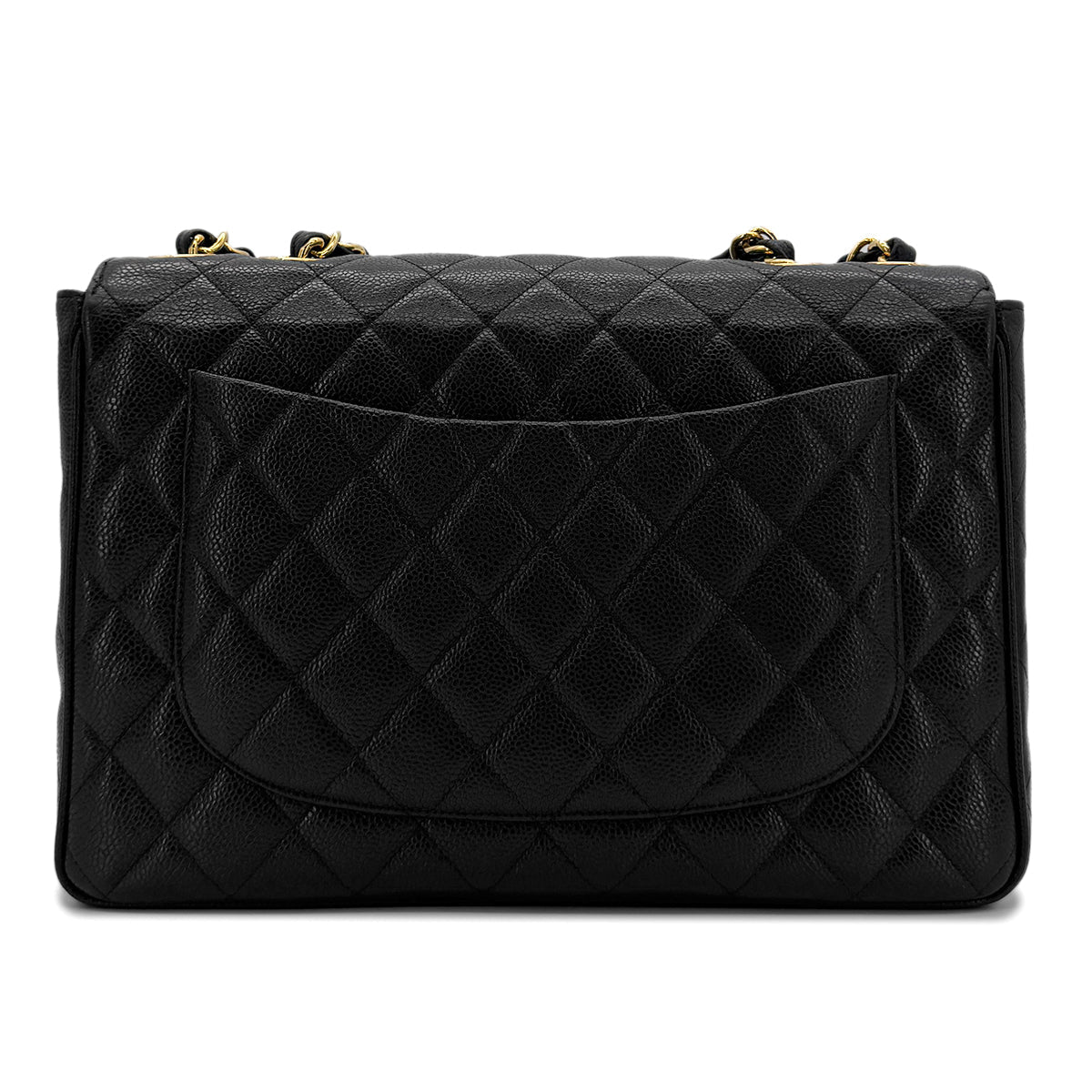 Luxury Promise Japan CHANEL VINTAGE JUMBO MATELASSE 30 CHAIN SHOULDER BAG BLACK CAVIAR SKIN 90289065