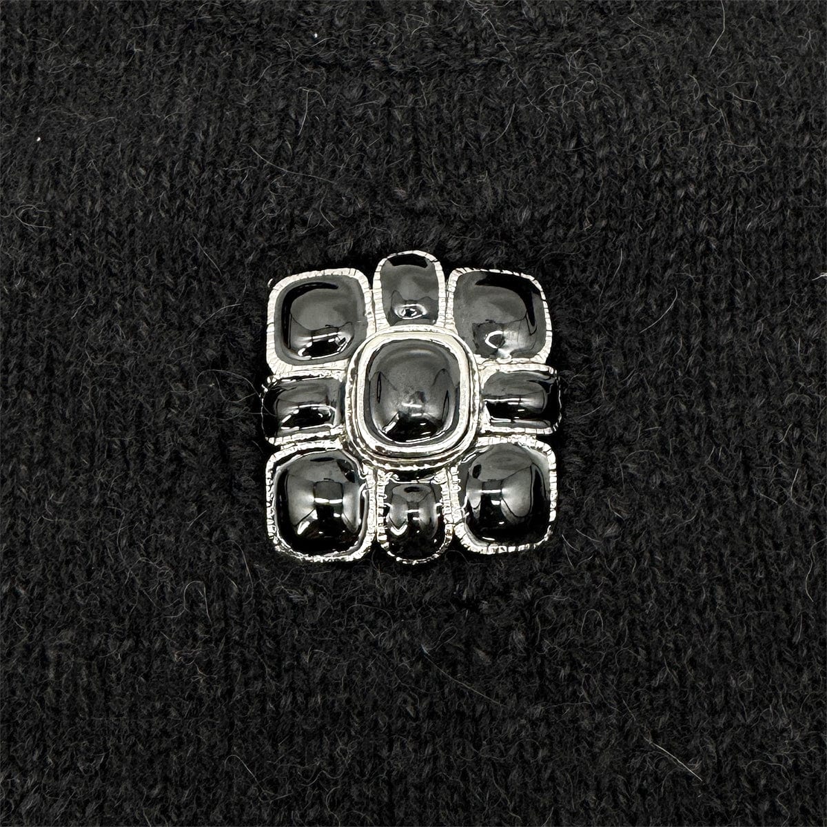 Luxury Promise Japan CHANEL VINTAGE KNIT TOPS GRIPOIX MOTIF BLACK 36 08A RTW 90283994