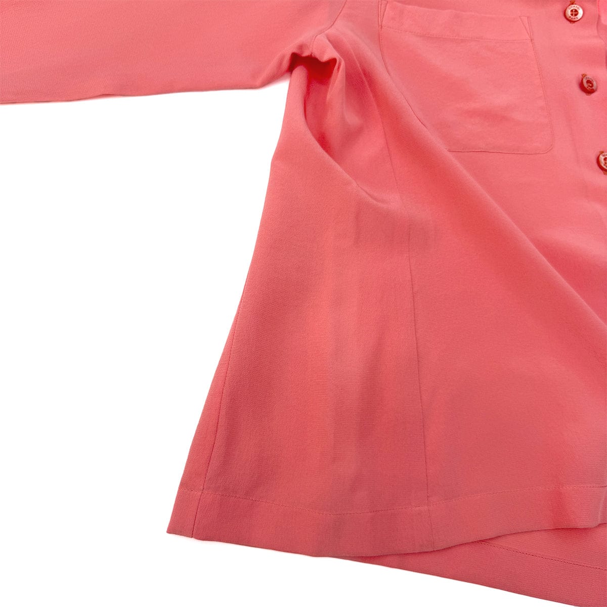 Luxury Promise Japan CHANEL VINTAGE LOGO BUTTON SHIRT PINK SILK 42 RTW 90292792