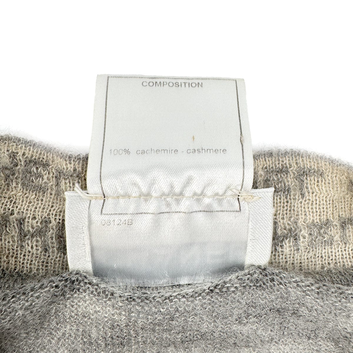 Luxury Promise Japan CHANEL VINTAGE LOGO HALF SLEEVE KNIT CARDIGAN GRAY CASHMERE 42 99C RTW 90296579