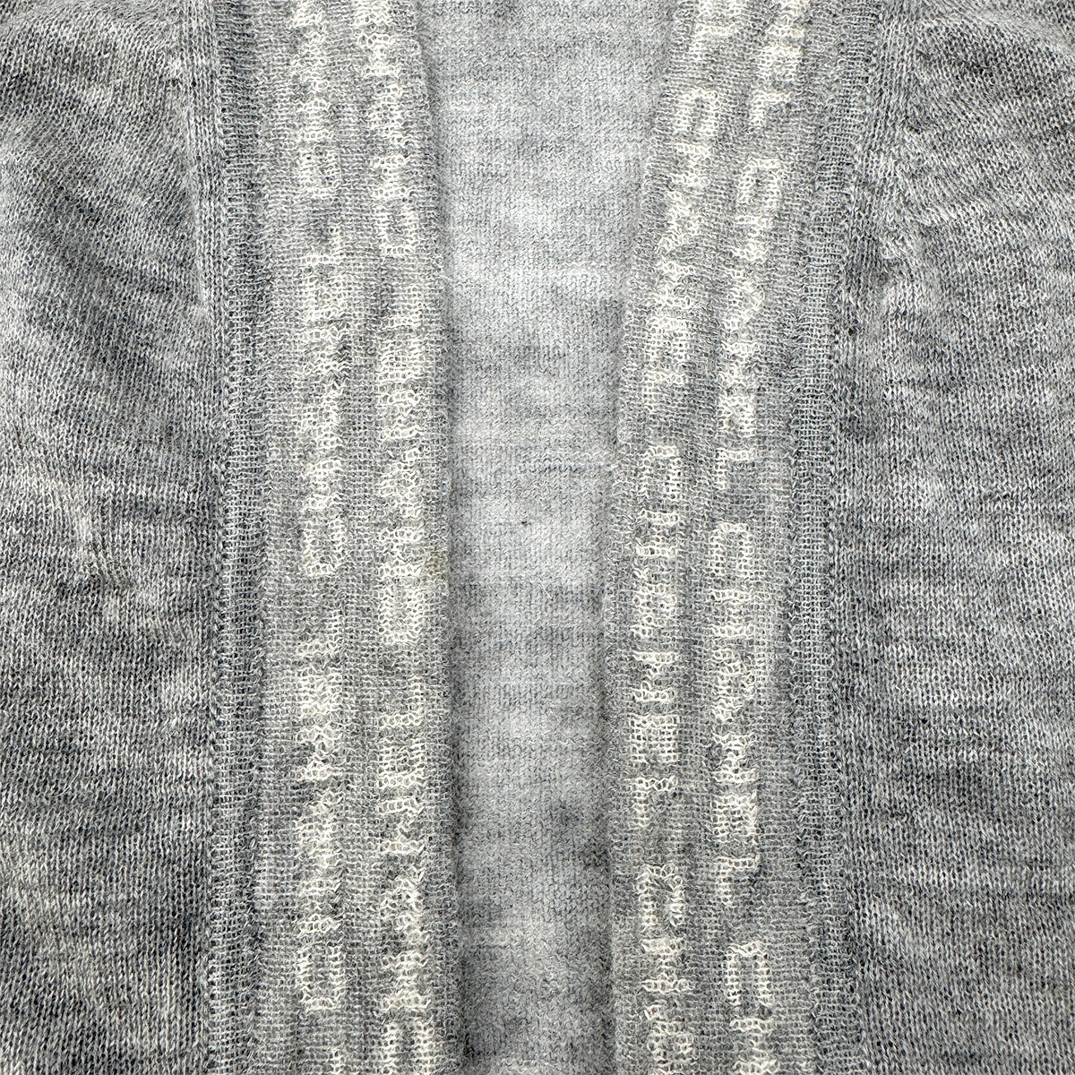Luxury Promise Japan CHANEL VINTAGE LOGO HALF SLEEVE KNIT CARDIGAN GRAY CASHMERE 42 99C RTW 90296579