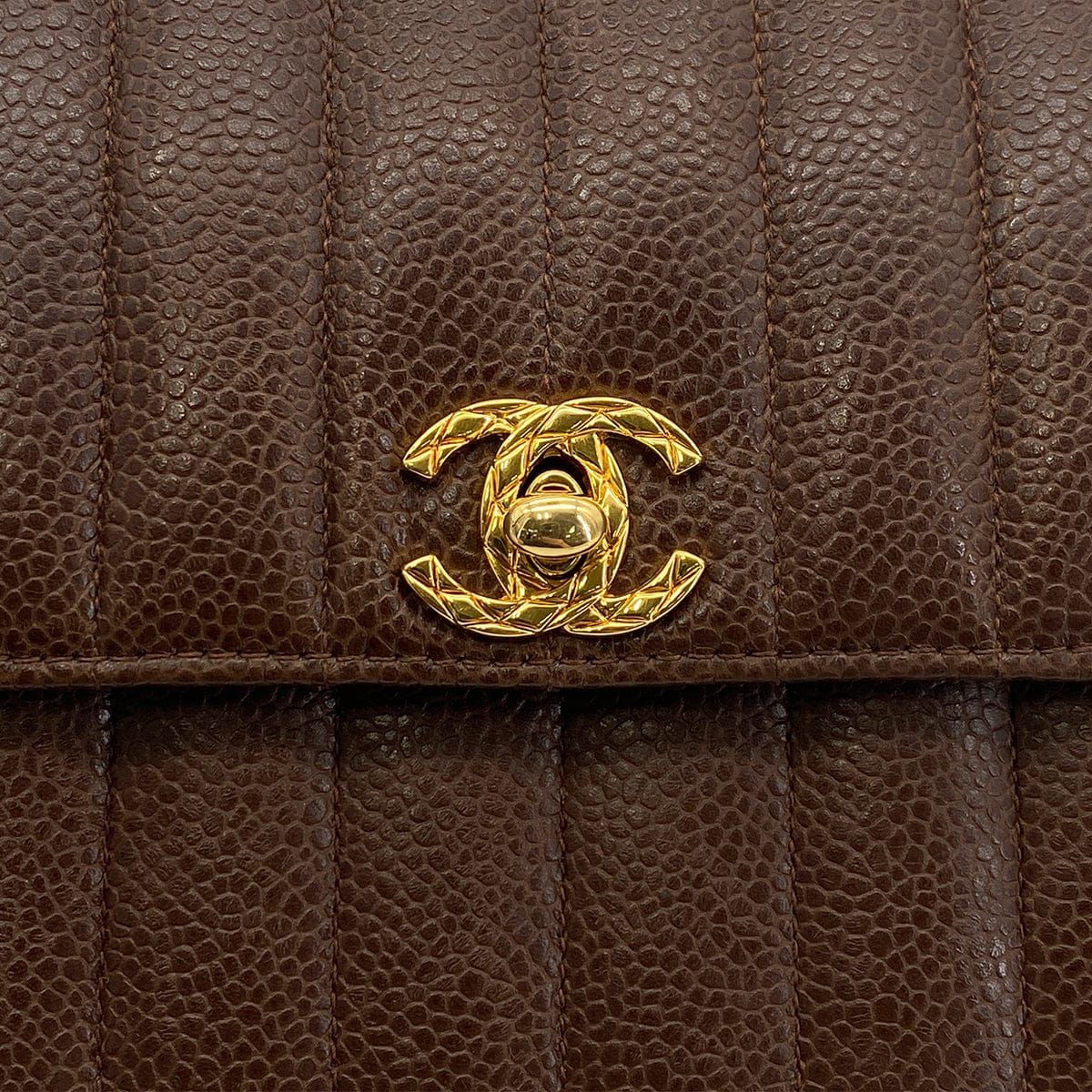 Luxury Promise Japan CHANEL VINTAGE MADEMOISELLE BIJOU CHAIN SHOULDER BAG BROWN CAVIAR SKIN 90301734
