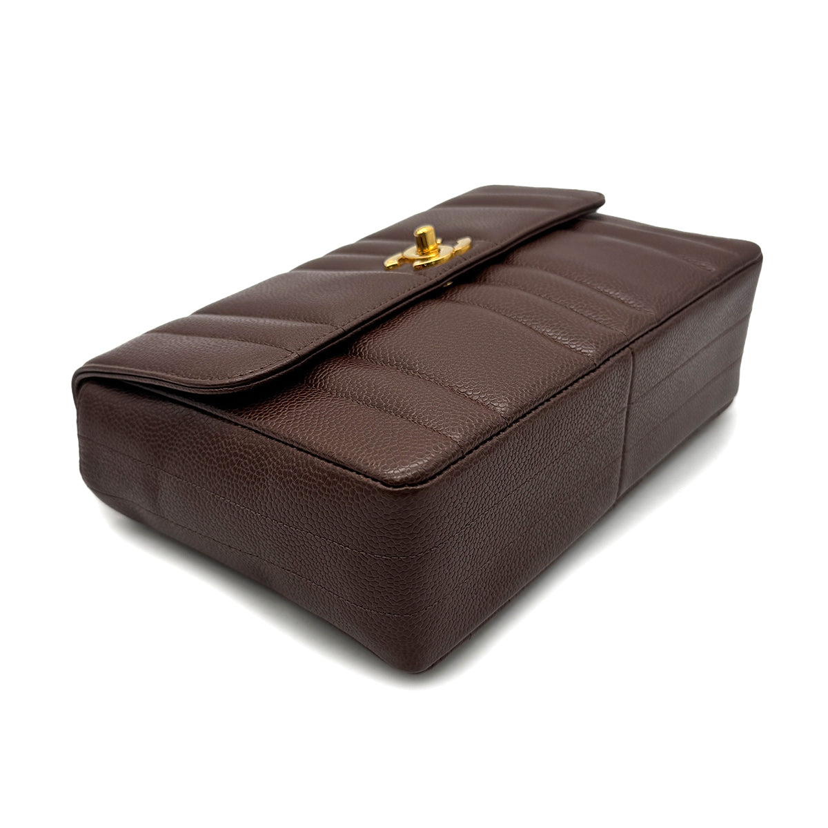 Luxury Promise Japan CHANEL VINTAGE MADEMOISELLE CHAIN SHOULDER BAG BROWN CAVIAR SKIN 90292733