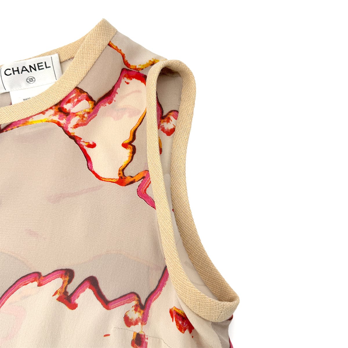 Luxury Promise Japan CHANEL VINTAGE MADEMOISELLE SLEEVELESS TOPS BEIGE WOOL 42 00S RTW 90290212