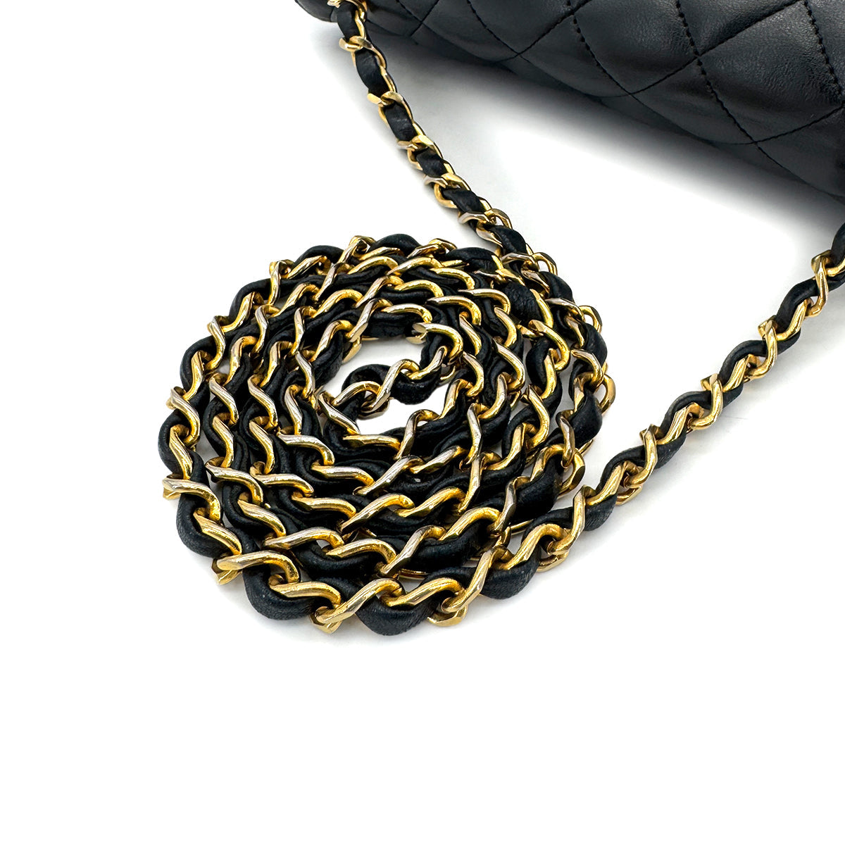 Luxury Promise Japan CHANEL VINTAGE MATELASSE BIG COCO CHAIN SHOULDER BAG BLACK LAMB SKIN 90272800