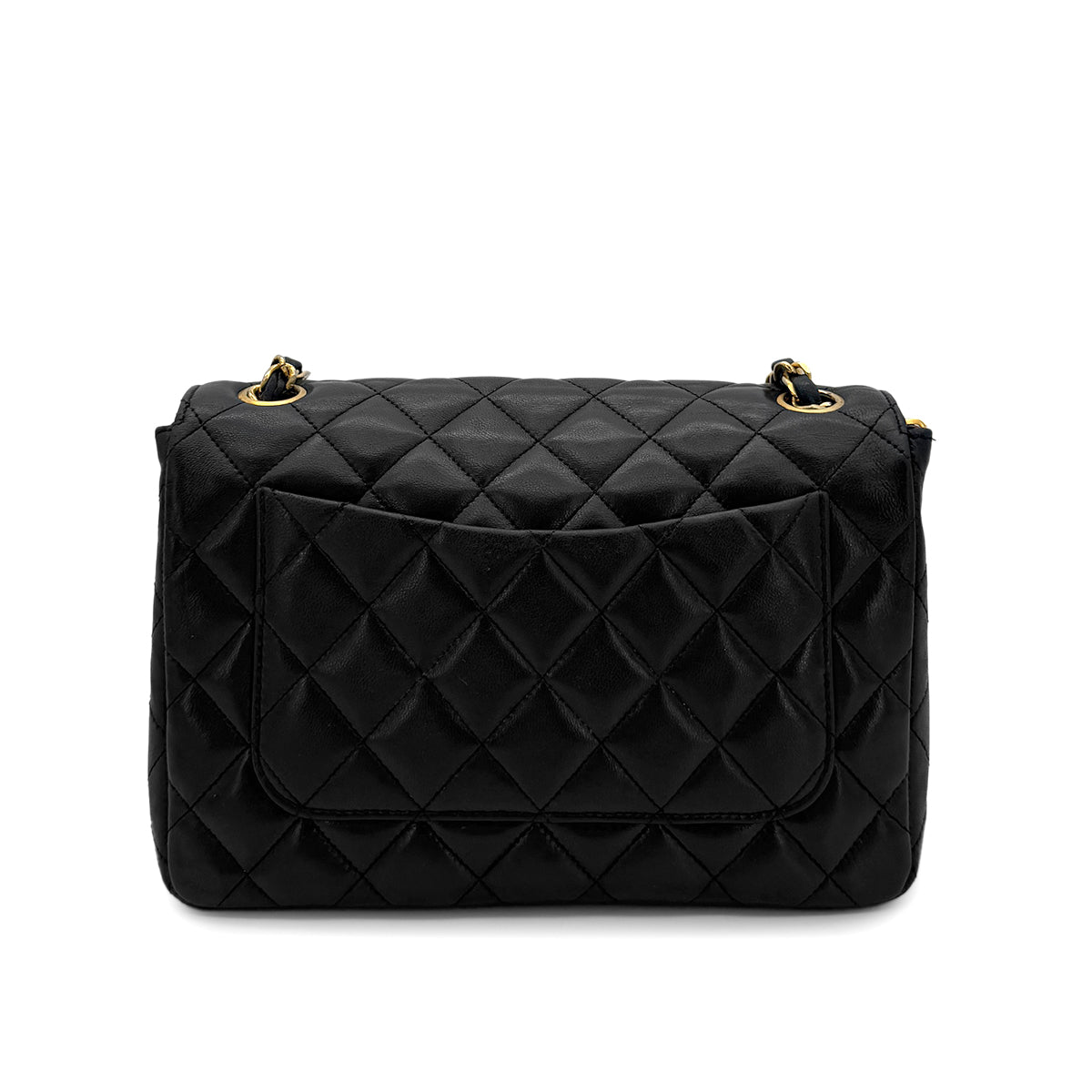 Luxury Promise Japan CHANEL VINTAGE MATELASSE BIG COCO CHAIN SHOULDER BAG BLACK LAMB SKIN 90272800