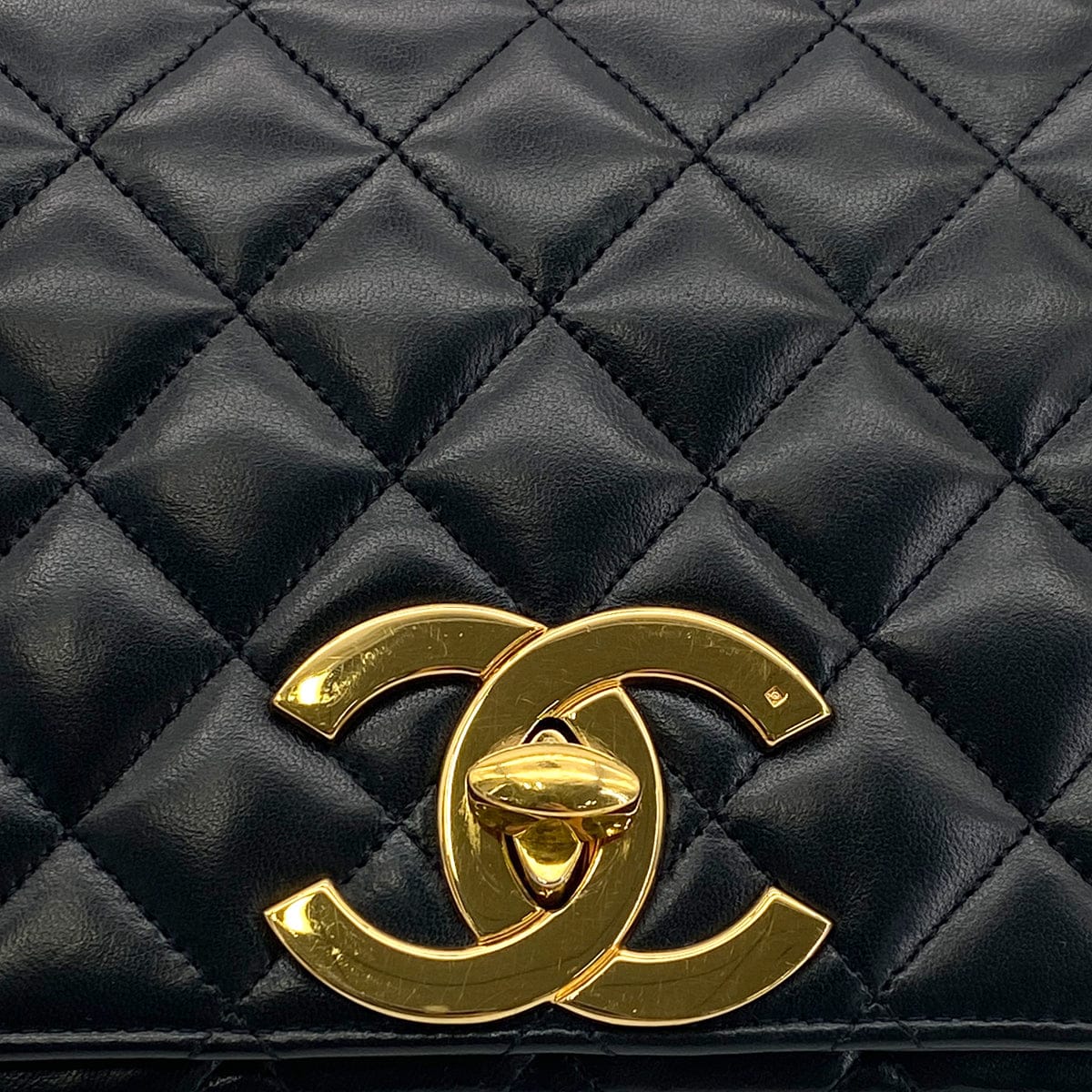 Luxury Promise Japan CHANEL VINTAGE MATELASSE BIG COCO CHAIN SHOULDER BAG BLACK LAMB SKIN 90301108