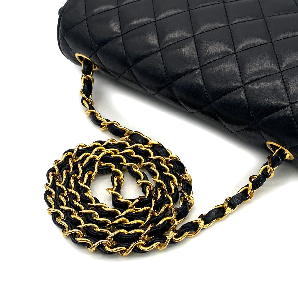 Luxury Promise Japan CHANEL VINTAGE MATELASSE BIG COCO CHAIN SHOULDER BAG BLACK LAMB SKIN 90301108