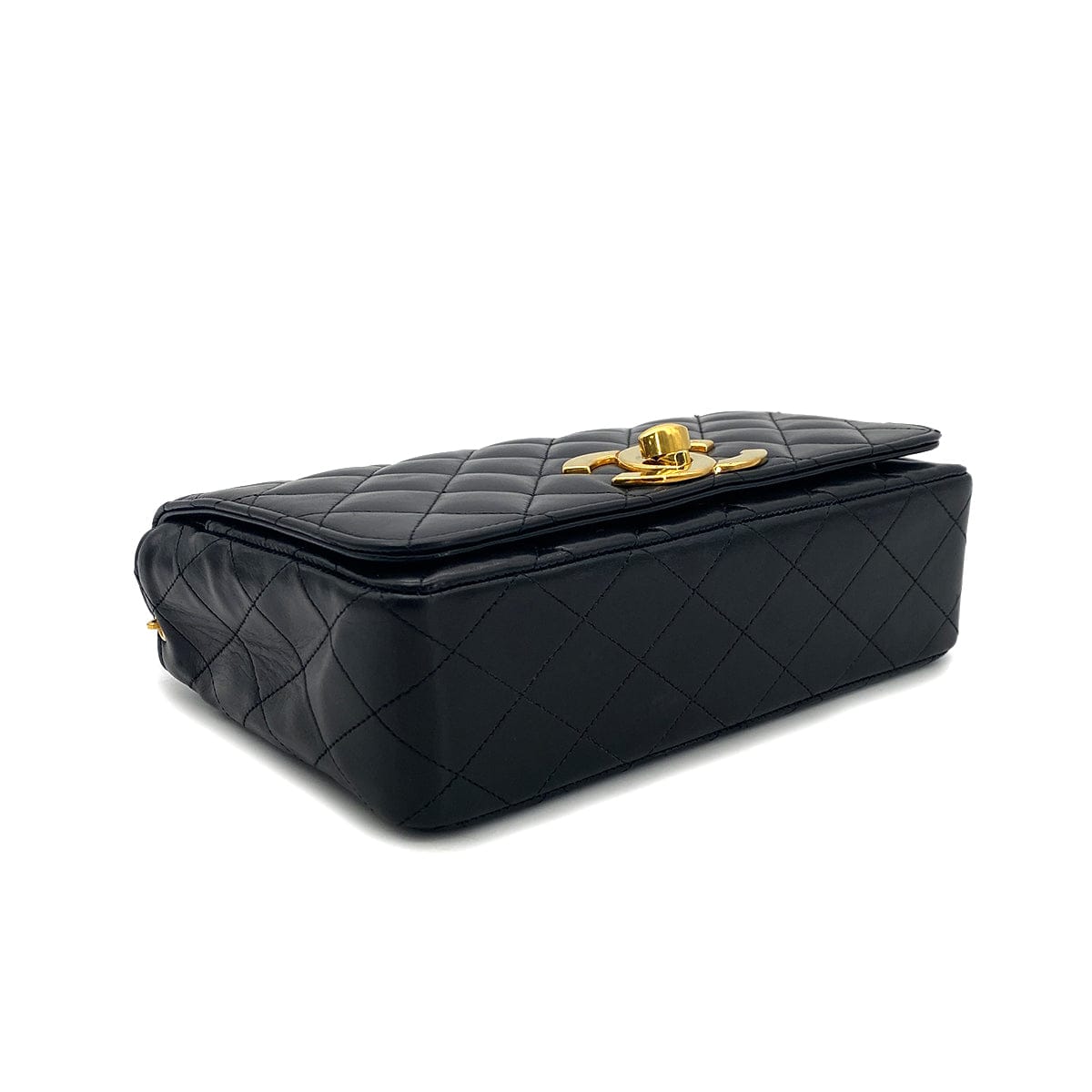 Luxury Promise Japan CHANEL VINTAGE MATELASSE BIG COCO CHAIN SHOULDER BAG BLACK LAMB SKIN 90301108