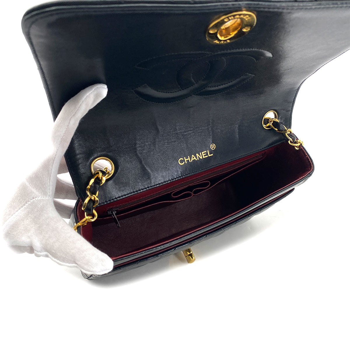 Luxury Promise Japan CHANEL VINTAGE MATELASSE BIG COCO CHAIN SHOULDER BAG BLACK LAMB SKIN 90301108