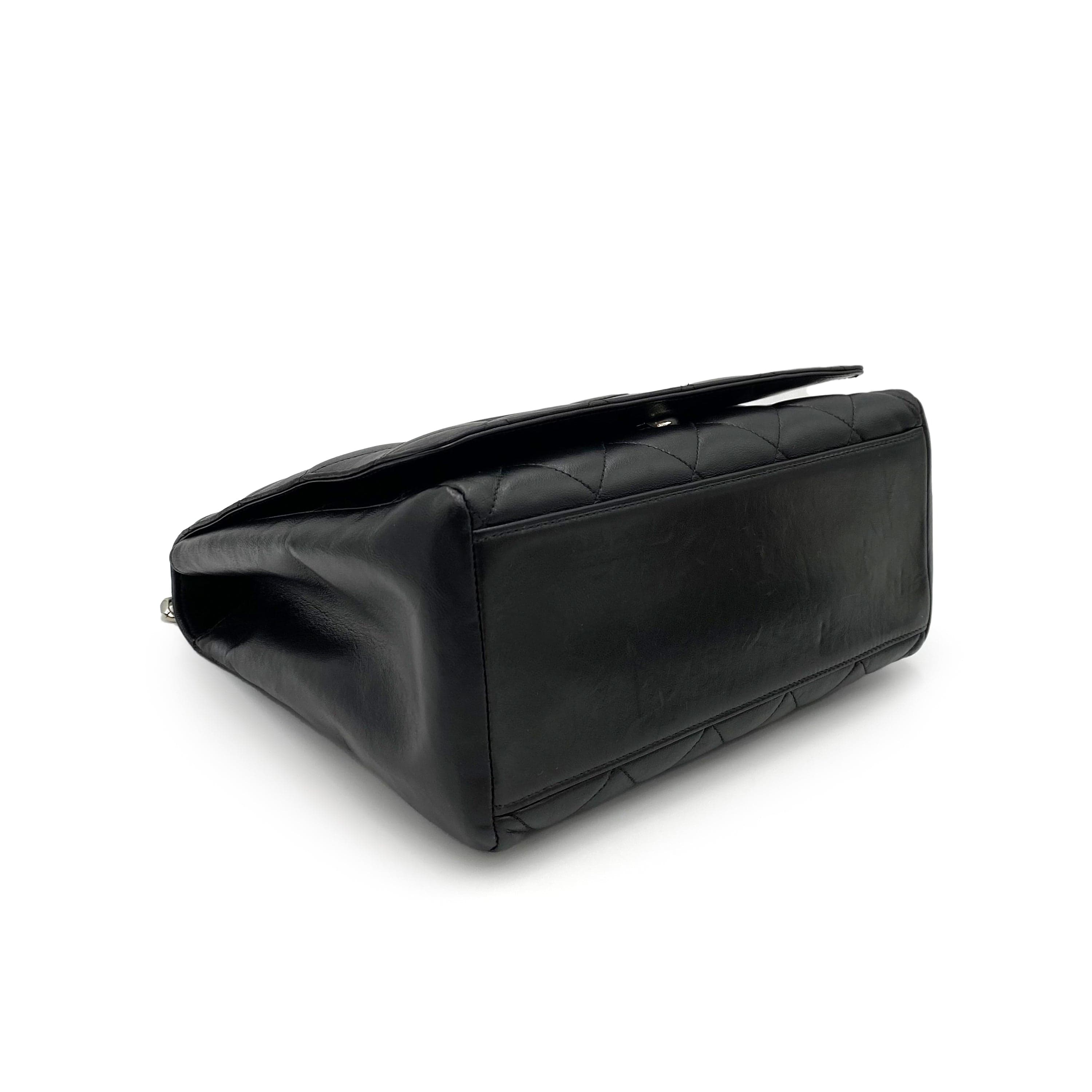 Luxury Promise Japan CHANEL VINTAGE MATELASSE CHAIN HAND BAG BLACK LAMB SKIN SHW 90235883